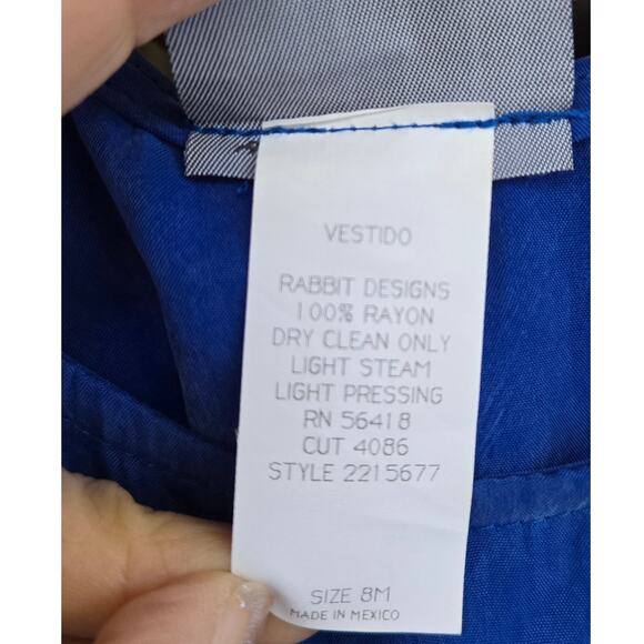 Vintage Rabbit Rabbit Rabbit Designs  Blue Maxi Slip Dress & Jacket Set Size 8 - Picture 6 of 6